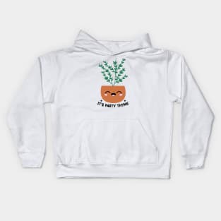 It's Party Thyme -  Kawaii Plant Herb Puns Kids Hoodie